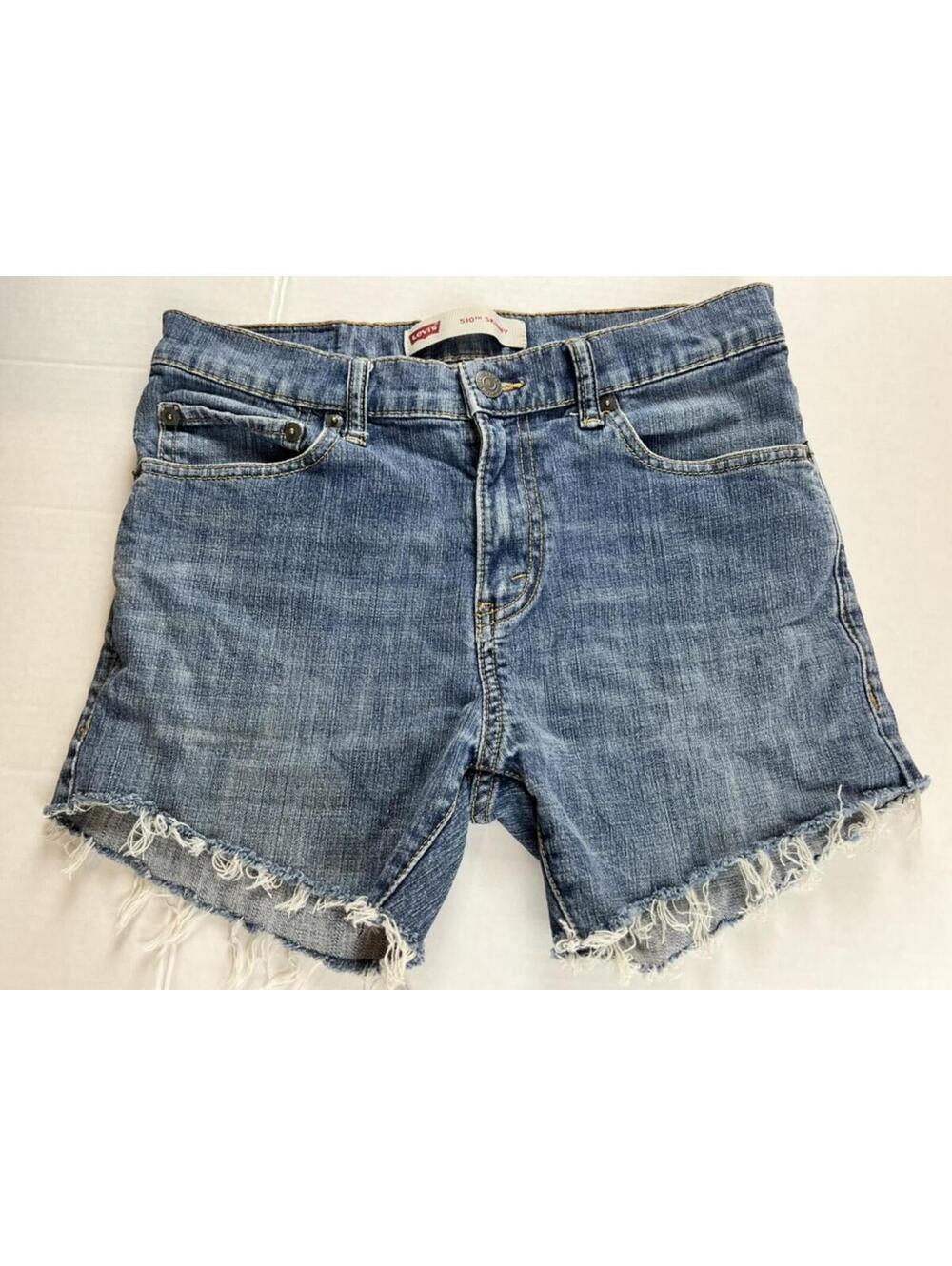 Levis 510 Skinny Denim Jeans->Cutoff Shorts 29/30 Frayed Timeless, Lived In Worn